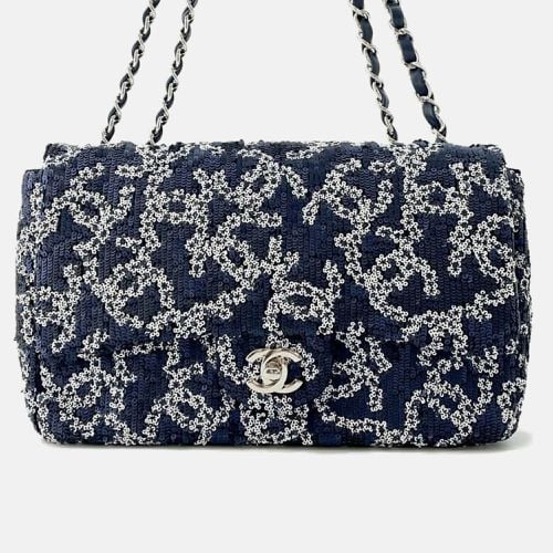 Chanel Navy/White Sequins CC Logo Chain Shoulder Bag Size 25 - Chanel - Modalova