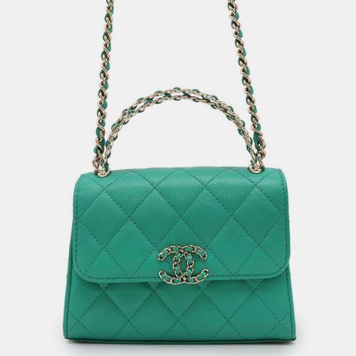 Chanel Green Caviar Leather Top handle Matelasse Chain Shoulder bag - Chanel - Modalova