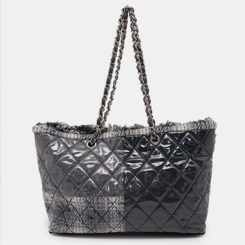 Chanel Black/Gray Plastics Leather Matelasse Chain Tote Bag - Chanel - Modalova