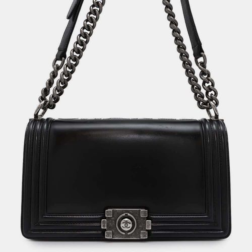 Chanel Black Calf Leather Boy Chanel Chain Shoulder Bag - Chanel - Modalova