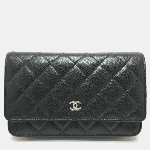 Chanel Black Caviar Skin Matelasse Coco Mark Classic Chain Wallet Shoulder Bag - Chanel - Modalova