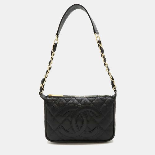 Chanel Caviar Skin Leather Black Matelasse Coco Mark Chain Shoulder Bag - Chanel - Modalova