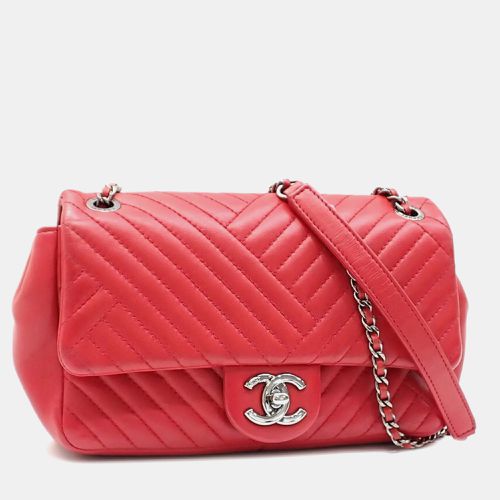 Red Lambskin Coco Mark Cross Stitch Chain Shoulder Bag - Chanel - Modalova