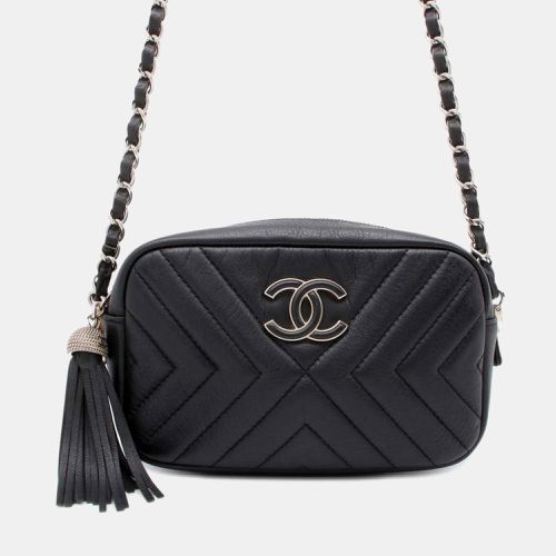 Chanel Black V Stitch Chevron Tassel Leather Chain Shoulder Bag - Chanel - Modalova