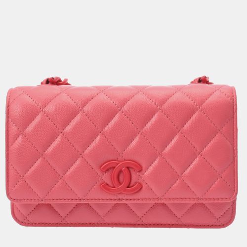 Caviar Skin Matelasse Chain Wallet Shoulder Bag - Chanel - Modalova