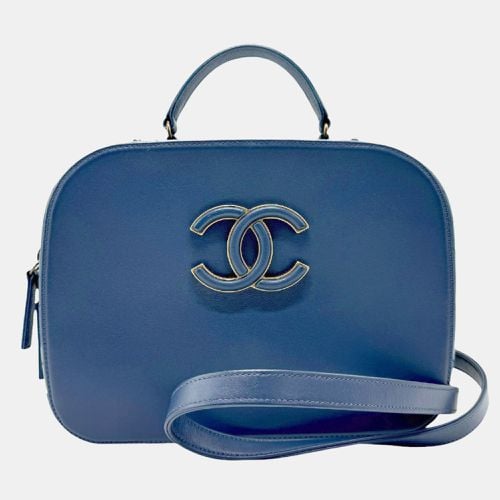 Chanel leather dark blue gold shoulder bag - Chanel - Modalova