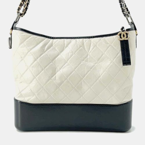 White Gabrielle de Large Hobo Coco Mark Aged Calf Chain Shoulder Bag - Chanel - Modalova