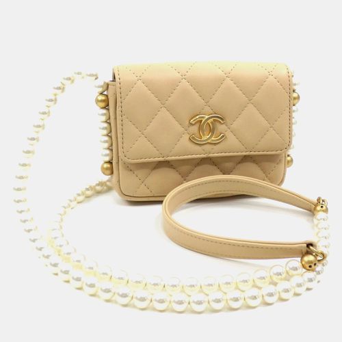 Lambskin Matelasse Coco Mark Faux Pearl Shoulder Pochette bag - Chanel - Modalova