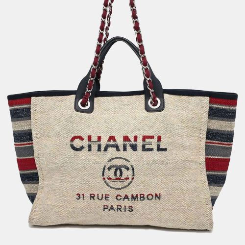 Deauville Line Coco Mark Canvas GM Tote Bag - Chanel - Modalova