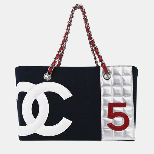 Navy Silver Canvas No.5 Choco Bar Tote Handbag - Chanel - Modalova