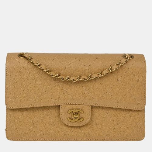 Beige Calfskin Medium Classic Single Flap Shoulder Bag - Chanel - Modalova