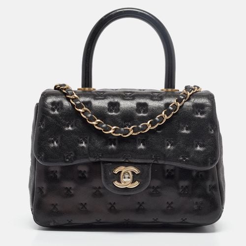 Chanel Black Cross Stitch Leather Mini Coco Top Handle Bag - Chanel - Modalova