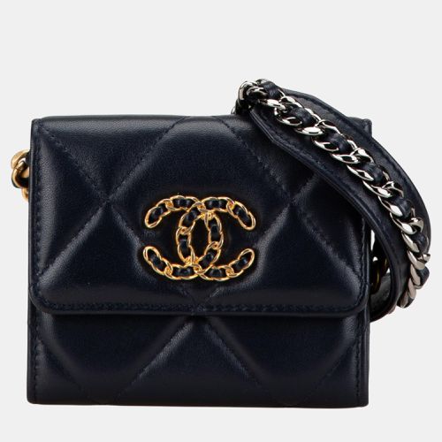 Chanel Lambskin 19 Flap Coin Purse With Chain - Chanel - Modalova