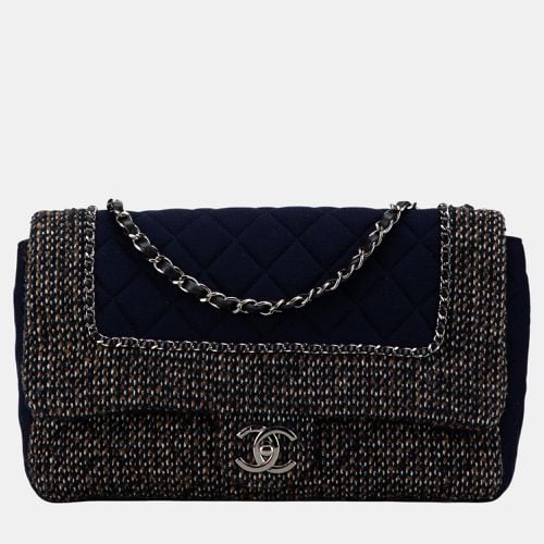 Jumbo Quilted Jersey and Tweed Chain Flap - Chanel - Modalova