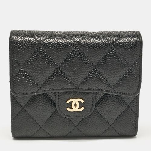 Chanel Black Quilted Caviar Leather Classic Trifold Wallet - Chanel - Modalova