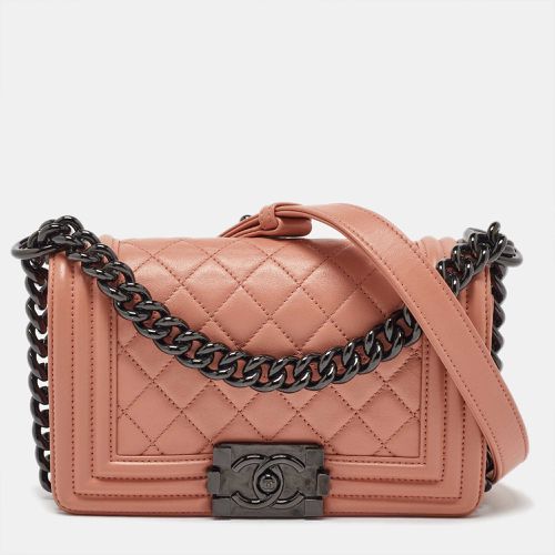 Peach Quilted Leather Small Boy Flap Bag - Chanel - Modalova