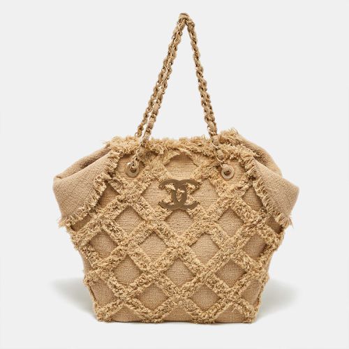 Chanel Beige Diamond Stitch Tweed CC Nature Tote Bag - Chanel - Modalova