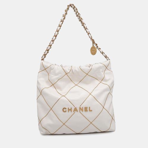 Chanel White Shiny Calf Leather Chanel22 Chain shoulder Bag Size Small - Chanel - Modalova