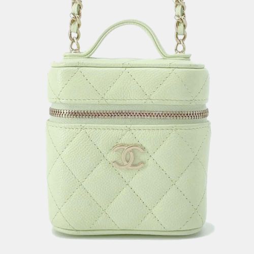 Chanel Light Green Caviar Leather Matelasse Small Vanity Shoulder Bag - Chanel - Modalova