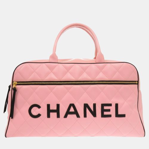 Chanel Pink Matelasse Lambskin Boston Bag - Chanel - Modalova