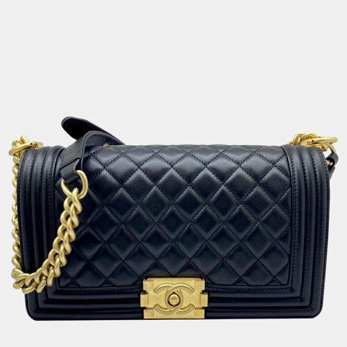 Chanel Black Double Coco Mark Lambskin Boy Chanel Chain Shoulder Bag - Chanel - Modalova