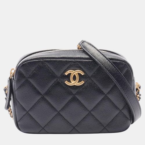 Chanel Black Leather Grained Calfskin Matelasse Shoulder Bag - Chanel - Modalova