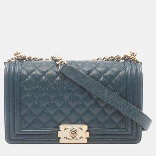 Chanel Green Caviar Skin (Grained Calf) Boy Chanel Matelasse Shoulder Bag - Chanel - Modalova