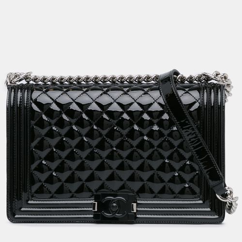 Chanel Black Patent Leather Chanel New Medium Patent Boy Flap Bag - Chanel - Modalova