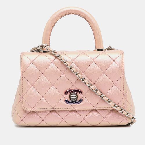 Chanel Pink Leather Chanel Extra Mini Iridescent Caviar Coco Handle Bag - Chanel - Modalova