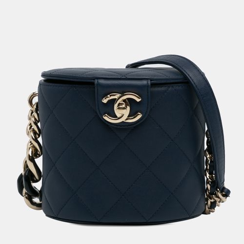 Chanel Blue Leather Chanel CC Round Vanity Bag - Chanel - Modalova