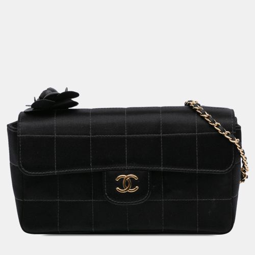 Chanel Black Fabric and Satin Chanel Mini Choco Bar Quilted Satin Camellia Flap - Chanel - Modalova