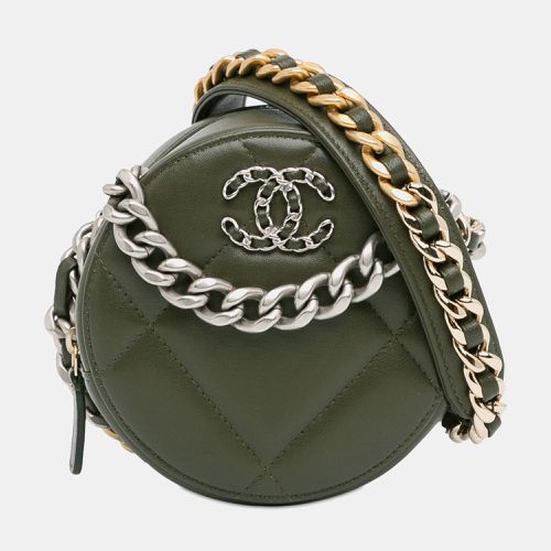 Chanel Green Lambskin Leather 19 Round Clutch with Chain - Chanel - Modalova