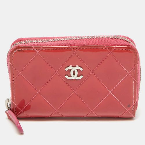 Chanel Pink Quilted Patent Leather CC Zip Coin Purse - Chanel - Modalova