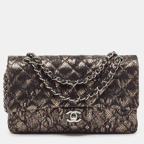 Metallic Quilted Lace Medium Classic Double Flap Bag - Chanel - Modalova