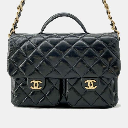 Lambskin Matelasse Coco Mark Shiny Chain Shoulder Bag - Chanel - Modalova