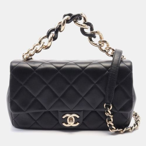 Chanel Leather Black Matelasse Large Flap Bag - Chanel - Modalova