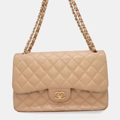 Caviar Skin Matelasse 30 Coco Mark Double Flap Chain Shoulder Bag - Chanel - Modalova