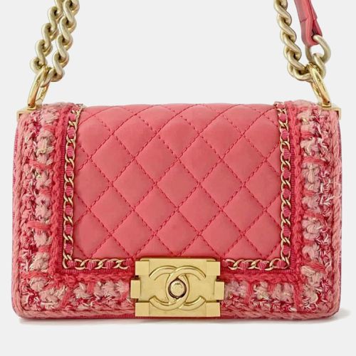 Chanel Lambskin Tweed Boy Matelasse Chain Shoulder Bag - Chanel - Modalova