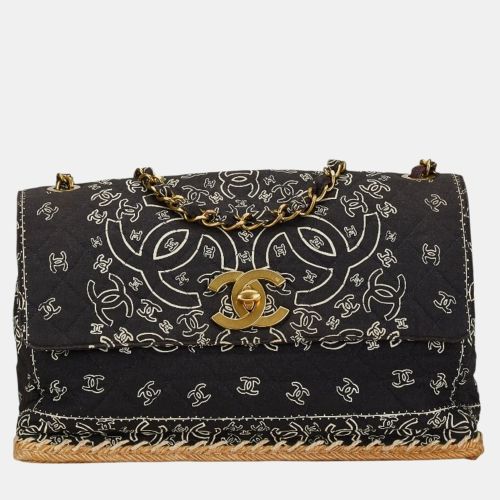 White Cotton Matelasse Coco Mark Bandana Motif Chain Shoulder Bag - Chanel - Modalova