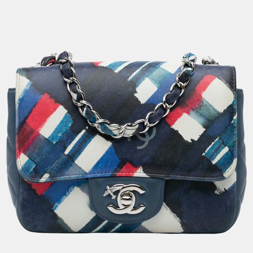 Chanel Blue Mini Square Classic Printed Lambskin Airlines Flap - Chanel - Modalova