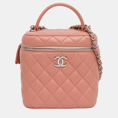 Chanel Pink Lambskin Top Handle Vanity Case with Chain - Chanel - Modalova