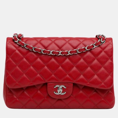 Chanel Red Jumbo Classic Caviar Double Flap - Chanel - Modalova