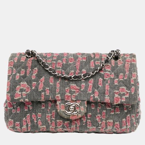 Chanel Grey/Pink Medium Classic Distressed Denim Double Flap - Chanel - Modalova