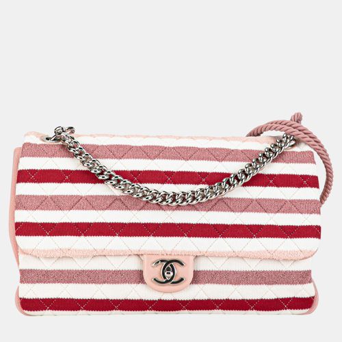 Chanel Red Maxi Stripe Jersey Felt and Rope Flap - Chanel - Modalova