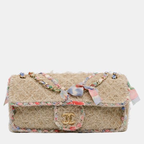 Chanel Beige CC Straw Country Flap - Chanel - Modalova