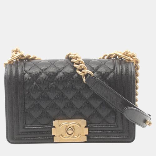 Chanel Black Caviar Skin (Grained Calf) Boy Chanel Small Chevron V-Stitch Shoulder Bag - Chanel - Modalova