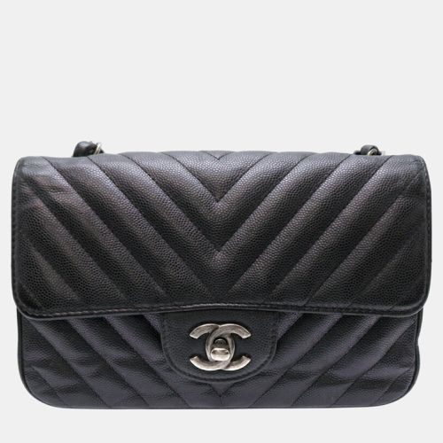 Chanel Caviar Skin Black Seal Chevron Shoulder Bag - Chanel - Modalova