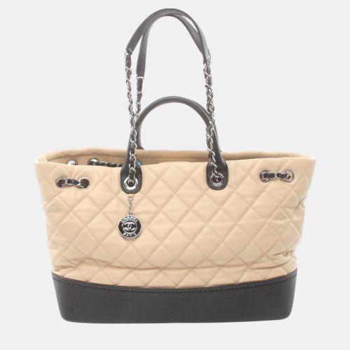 Chanel Leather Grained Calfskin Beige Black Gabrielle Do Tote Bag - Chanel - Modalova