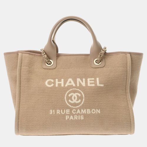 Chanel Beige Canvas Deauville Mm Tote Bag - Chanel - Modalova