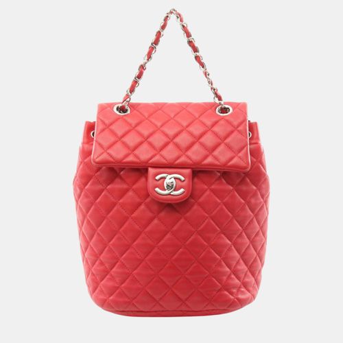 Chanel Lambskin (Sheepskin) Red Matelasse Backpack - Chanel - Modalova